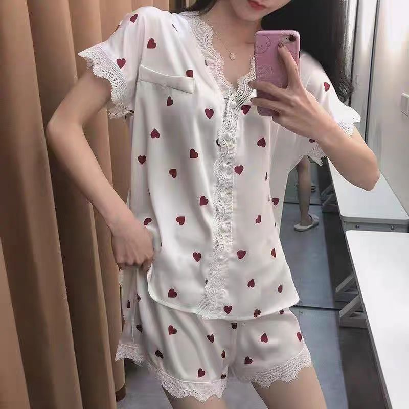 High-grade Ins Style Cute Short Sleeve Homewear Suit