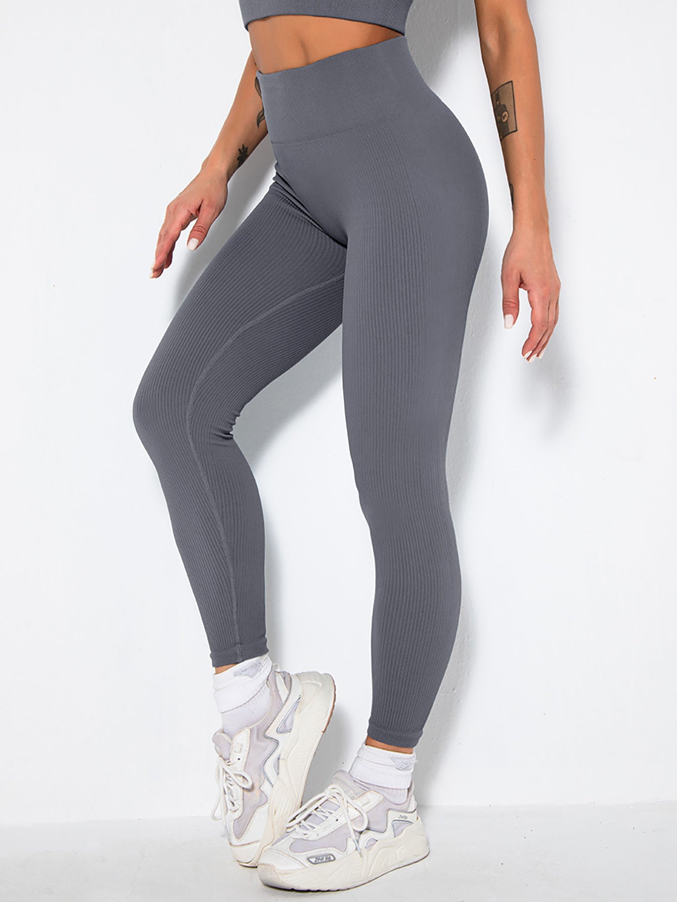 2-Pack Seamless Ribbed Leggings – High Waist Yoga & Gym Set