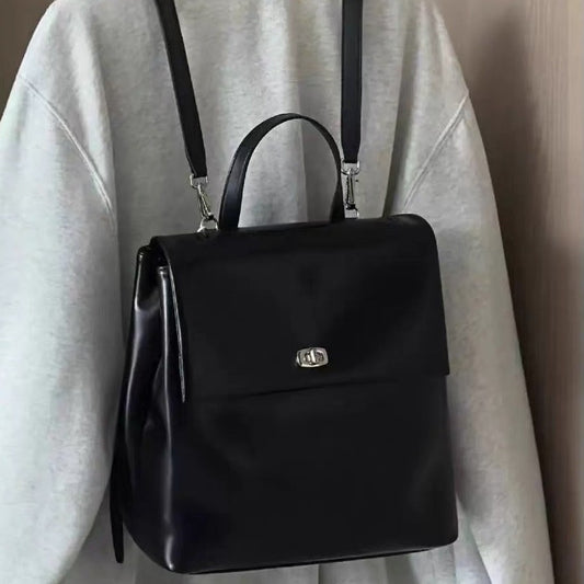 Korean Style Retro High-grade Oil Wax Leather Backpack