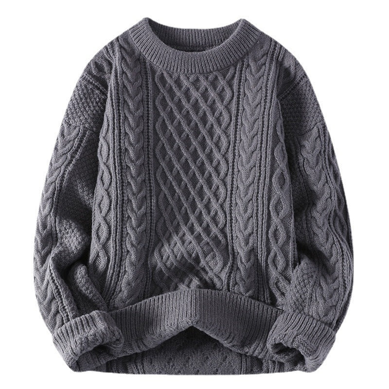 Men’s Vintage Cable Knit Pullover – Soft Thick Winter Wear