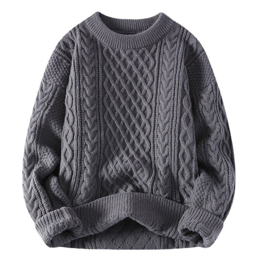 Men’s Vintage Cable Knit Pullover – Soft Thick Winter Wear