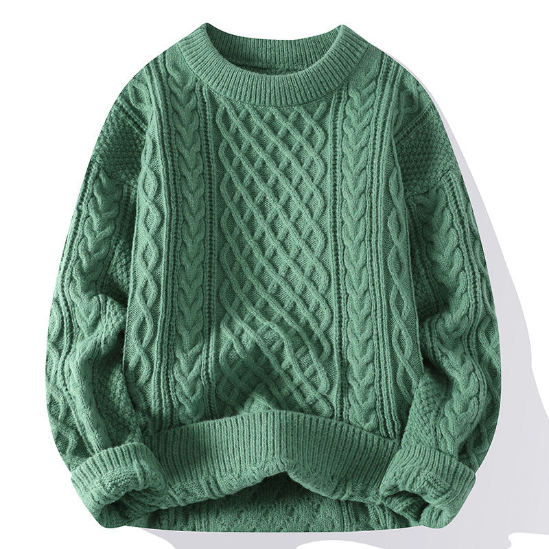 Men’s Vintage Cable Knit Pullover – Soft Thick Winter Wear
