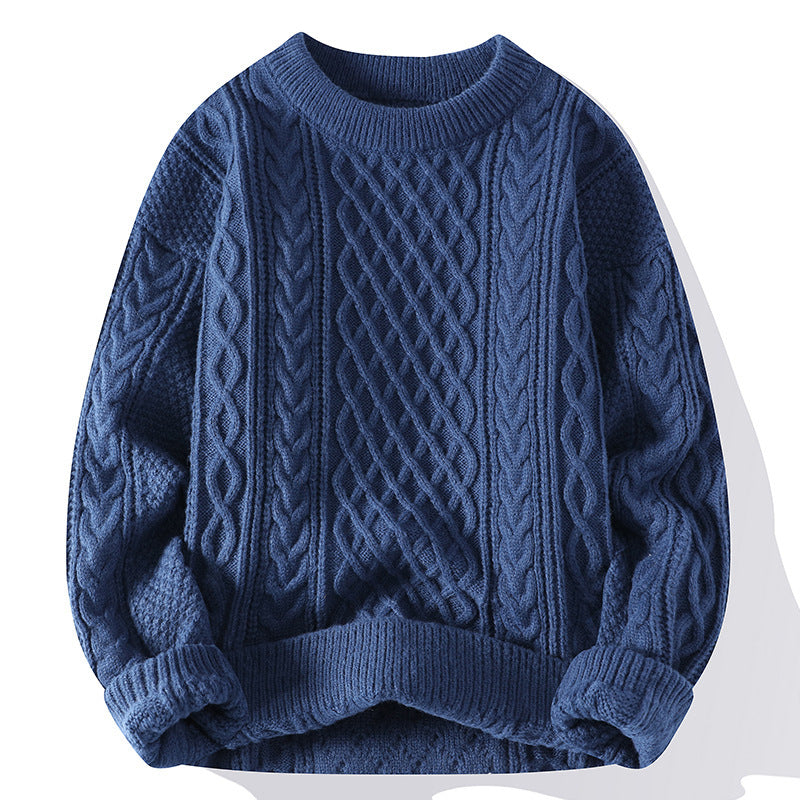 Men’s Vintage Cable Knit Pullover – Soft Thick Winter Wear