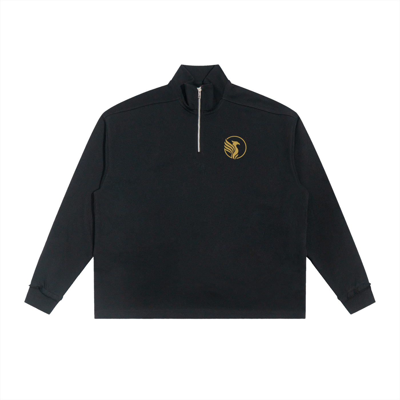 Half-Zip Rolled Edge Fleece Sweatshirt