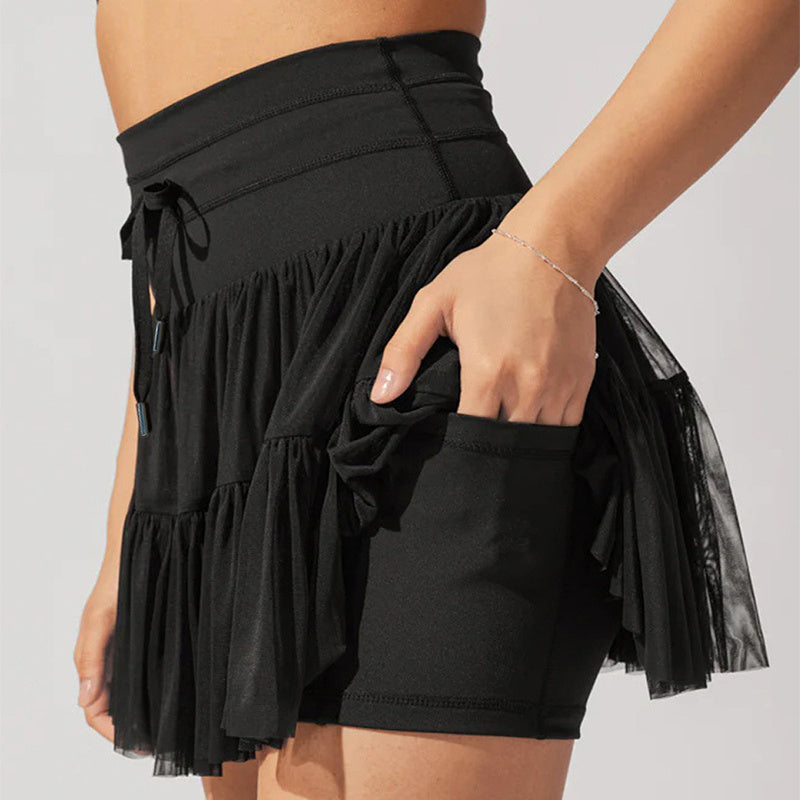High Waist Dress Lace-up Sports