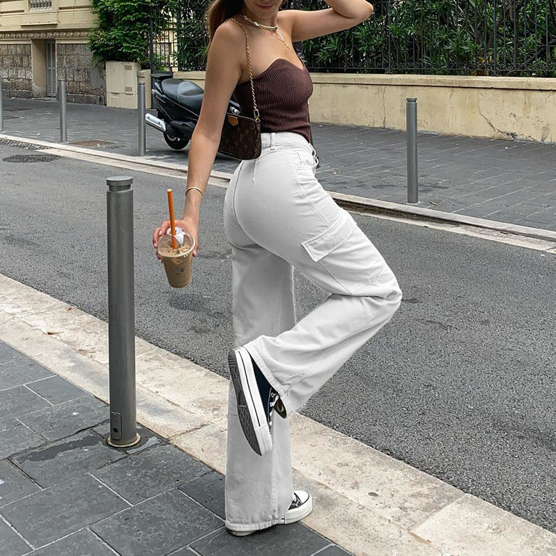 Baggy Straight-Leg Cargo Jeans – Streetwear Utility Fit