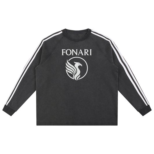 Snow Washed Contrast Tape Sweatshirt