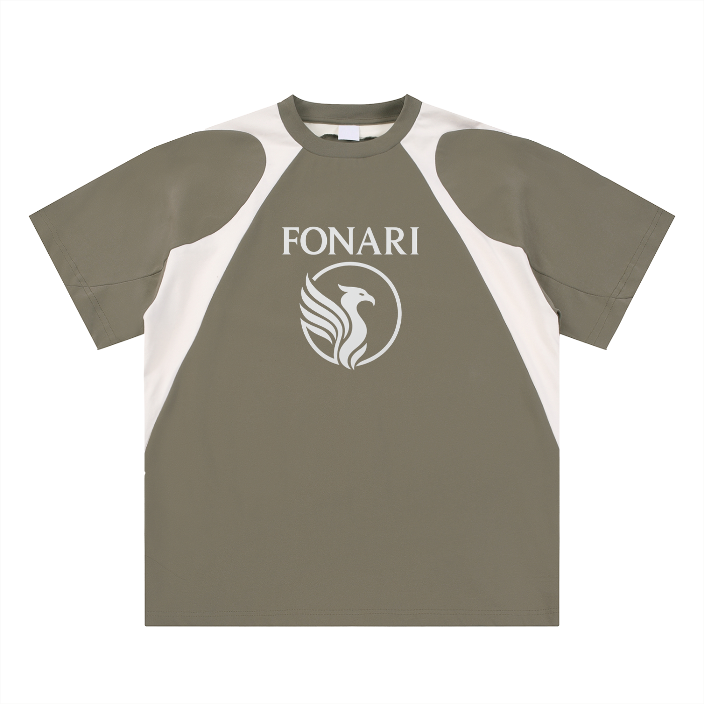 Contrast Panel Cotton T-Shirt