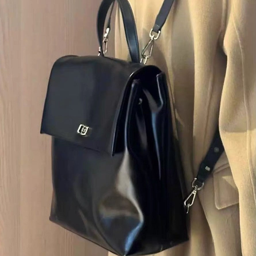 Korean Style Retro High-grade Oil Wax Leather Backpack