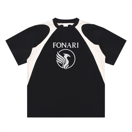 Contrast Panel Cotton T-Shirt