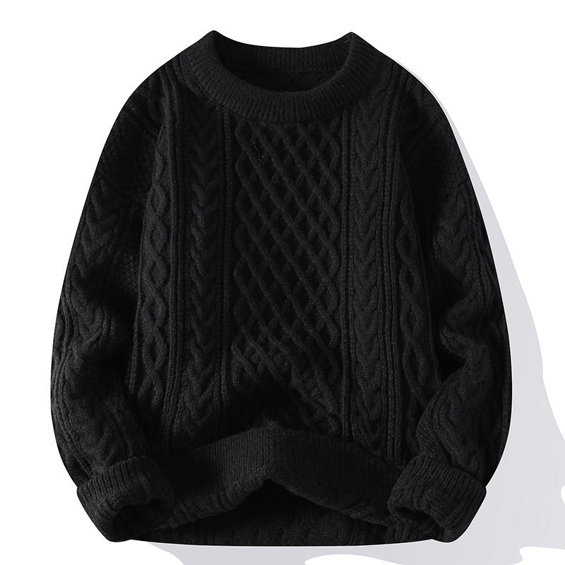 Men’s Vintage Cable Knit Pullover – Soft Thick Winter Wear