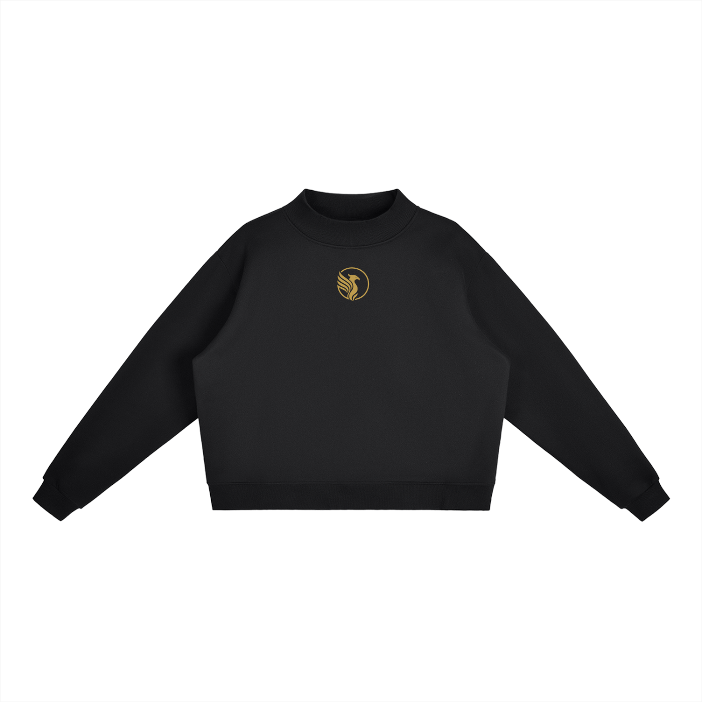 Essential Fleece Mock-Neck Crew Sweatshirt