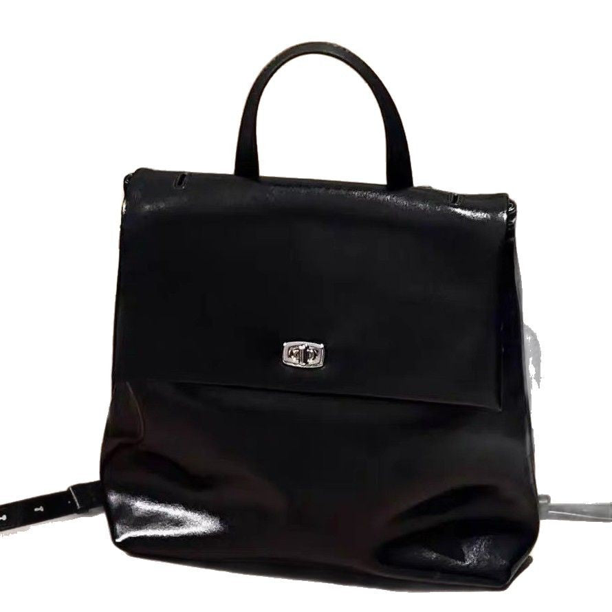 Korean Style Retro High-grade Oil Wax Leather Backpack