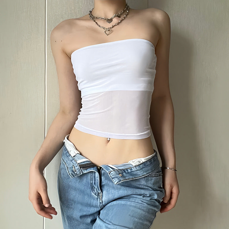 Minimalist Sheer Bandeau Crop