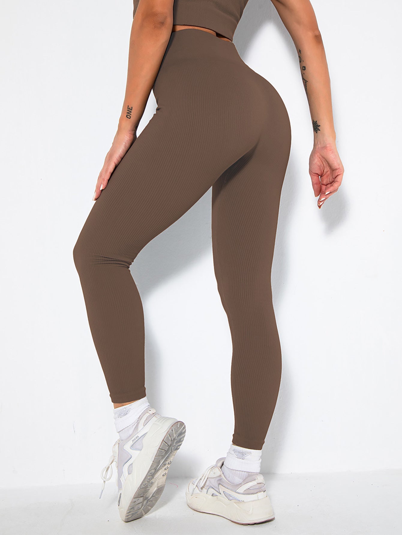 2-Pack Seamless Ribbed Leggings – High Waist Yoga & Gym Set