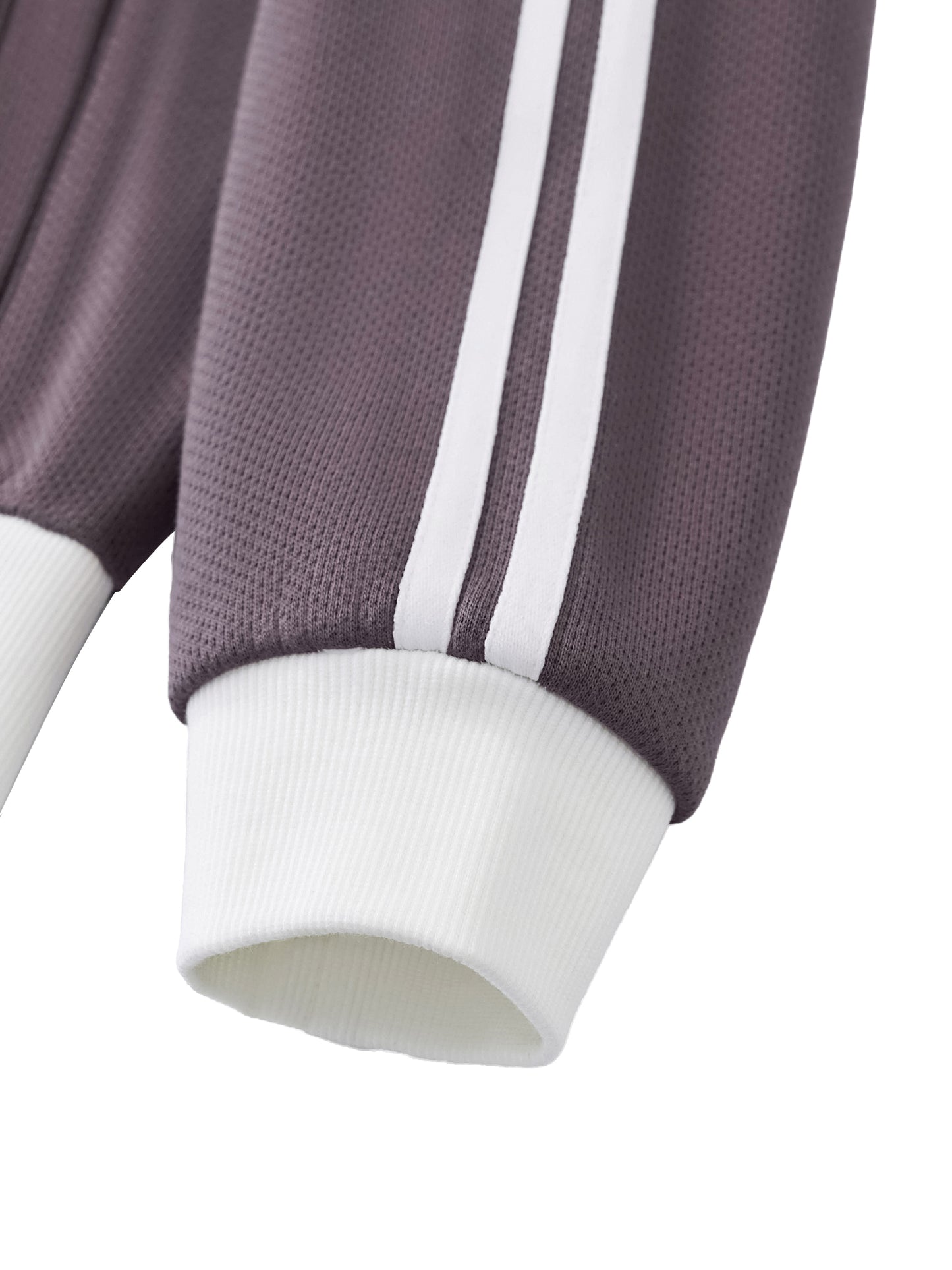 Contrast Side Stripe Fleece Cropped Track Jacket